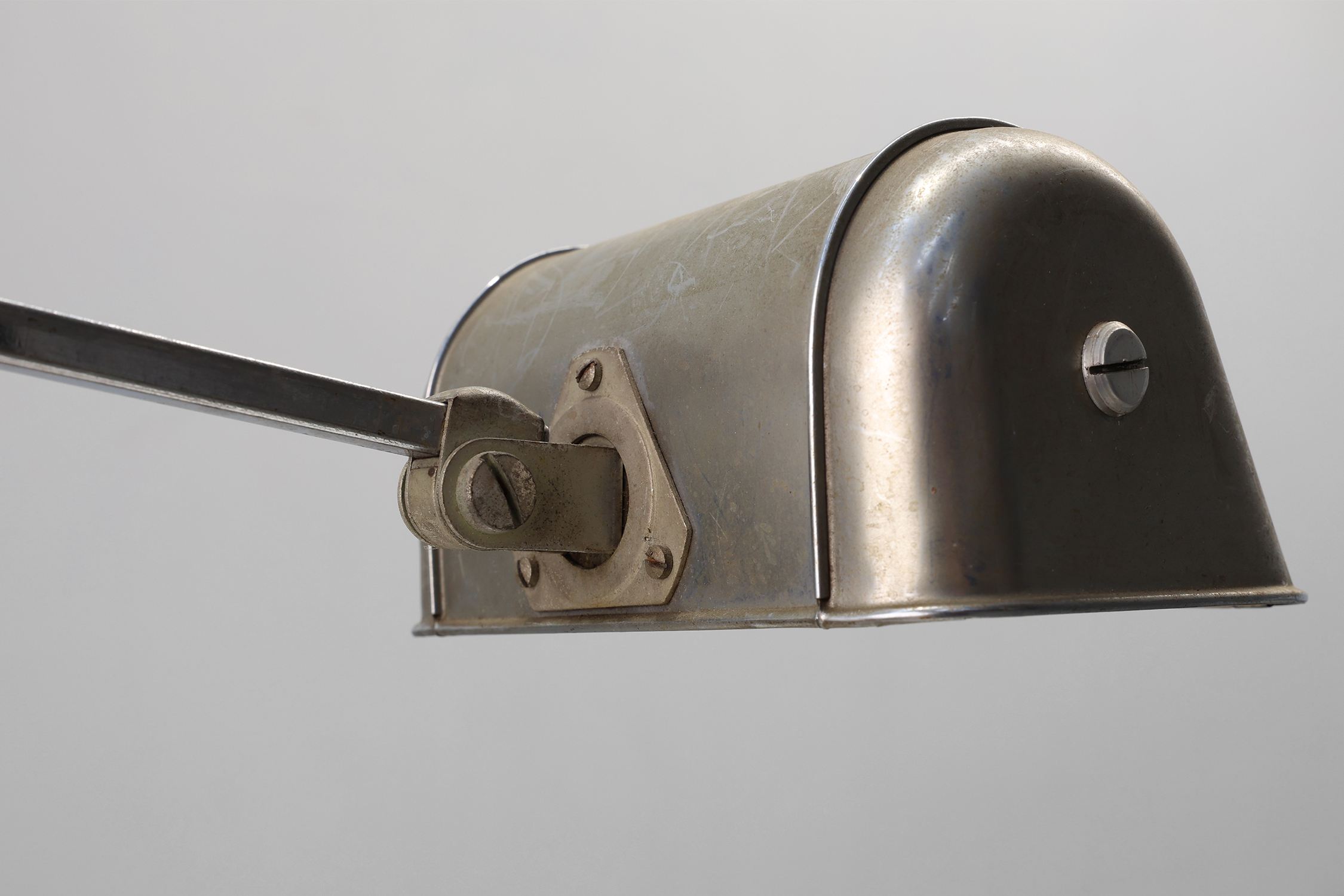 Art Deco Industrial metal and travertin Desk Lamp, Belgium 1930sthumbnail